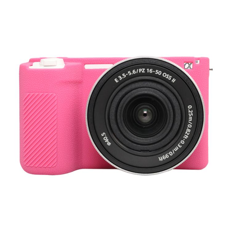 For Sony ZV-E10 II / ZV-E10M2 Litchi Texture Soft Silicone Protective Case(Rose Red) by bashfashion