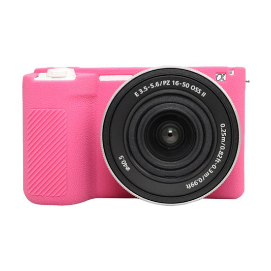For Sony ZV-E10 II / ZV-E10M2 Litchi Texture Soft Silicone Protective Case(Rose Red) by bashfashion