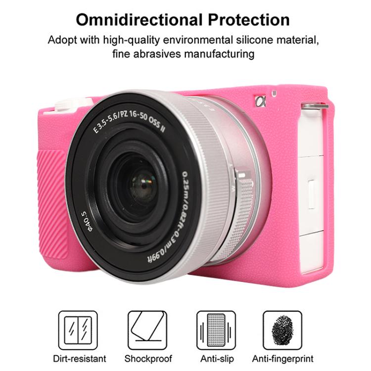For Sony ZV-E10 II / ZV-E10M2 Litchi Texture Soft Silicone Protective Case(Rose Red) by bashfashion