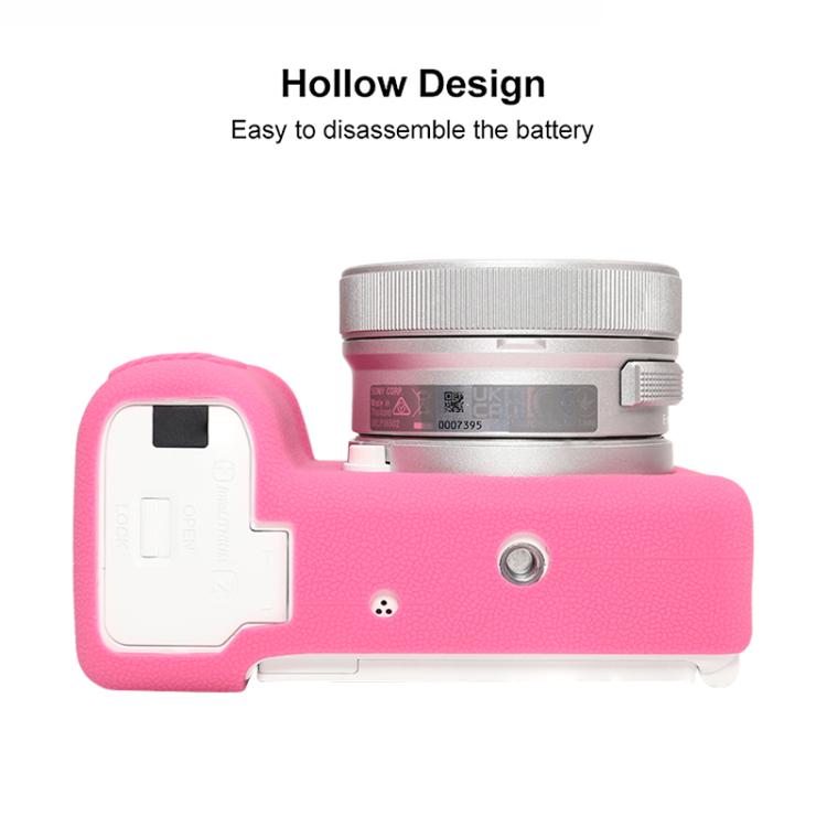 For Sony ZV-E10 II / ZV-E10M2 Litchi Texture Soft Silicone Protective Case(Rose Red) by bashfashion