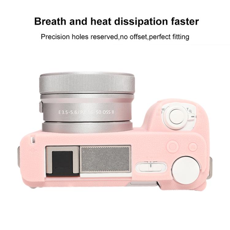 For Sony ZV-E10 II / ZV-E10M2 Litchi Texture Soft Silicone Protective Case(Light Pink) by bashfashion