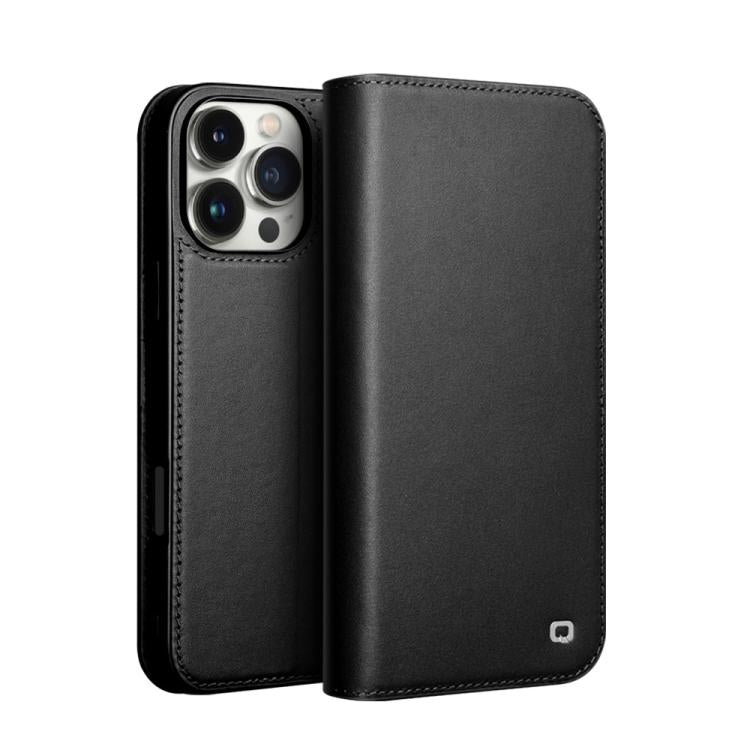 For iPhone 16 Pro QIALINO Classic Gen2 Genuine Leather Phone Case(Black) by QIALINO