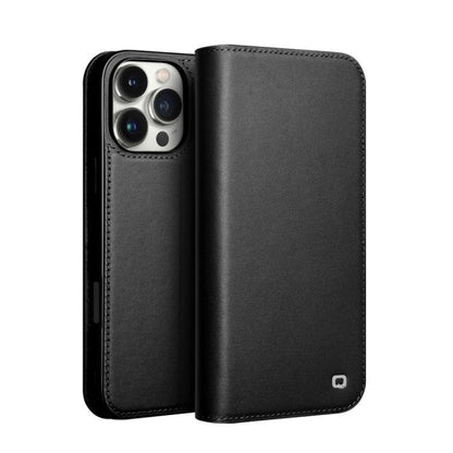 For iPhone 16 Pro QIALINO Classic Gen2 Genuine Leather Phone Case(Black) by QIALINO
