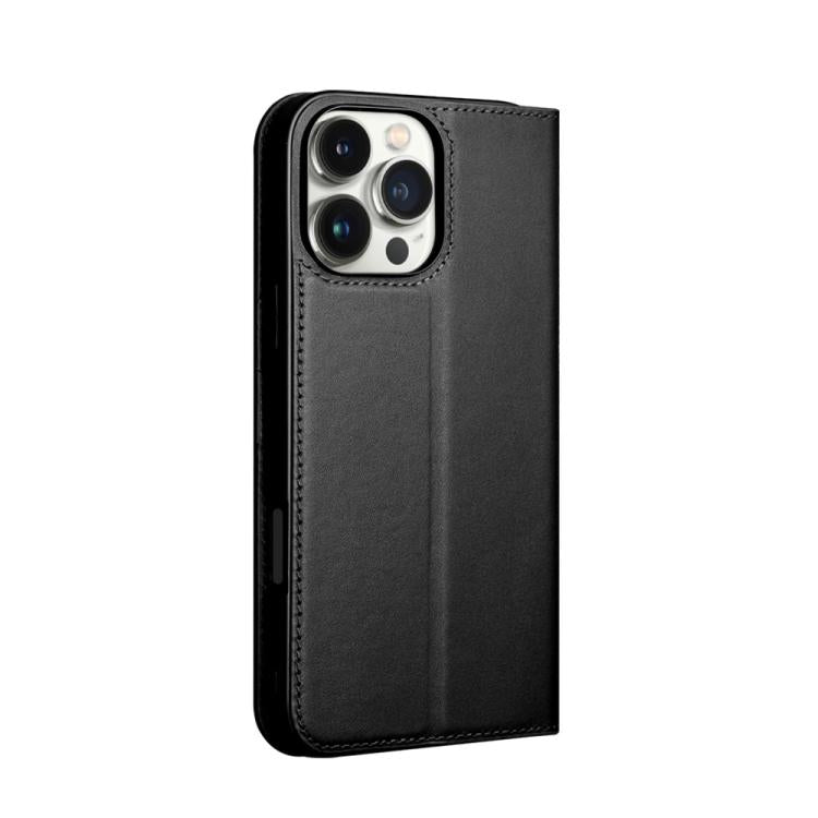 For iPhone 16 Pro QIALINO Classic Gen2 Genuine Leather Phone Case(Black) by QIALINO