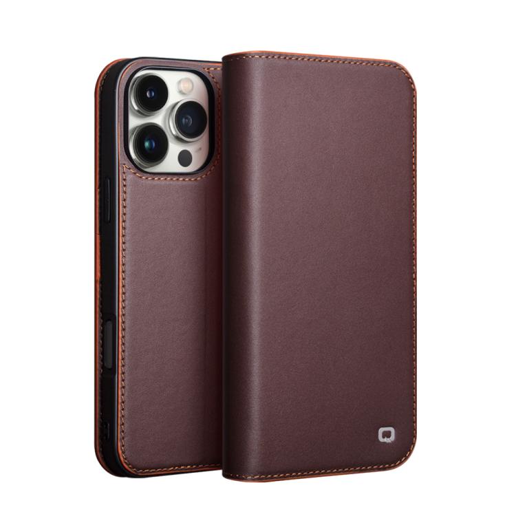 For iPhone 16 Pro QIALINO Classic Gen2 Genuine Leather Phone Case(Brown) by QIALINO