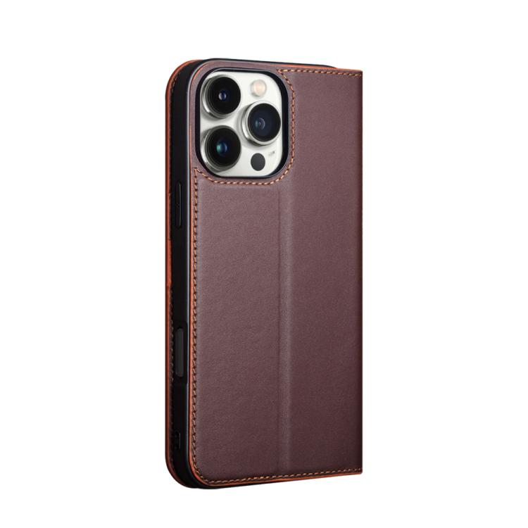 For iPhone 16 Pro QIALINO Classic Gen2 Genuine Leather Phone Case(Brown) by QIALINO
