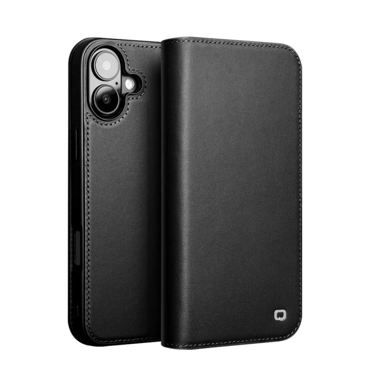 For iPhone 16 Plus QIALINO Classic Gen2 Genuine Leather Phone Case(Black) by QIALINO