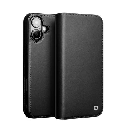 For iPhone 16 QIALINO Classic Gen2 Genuine Leather Phone Case(Black) by QIALINO
