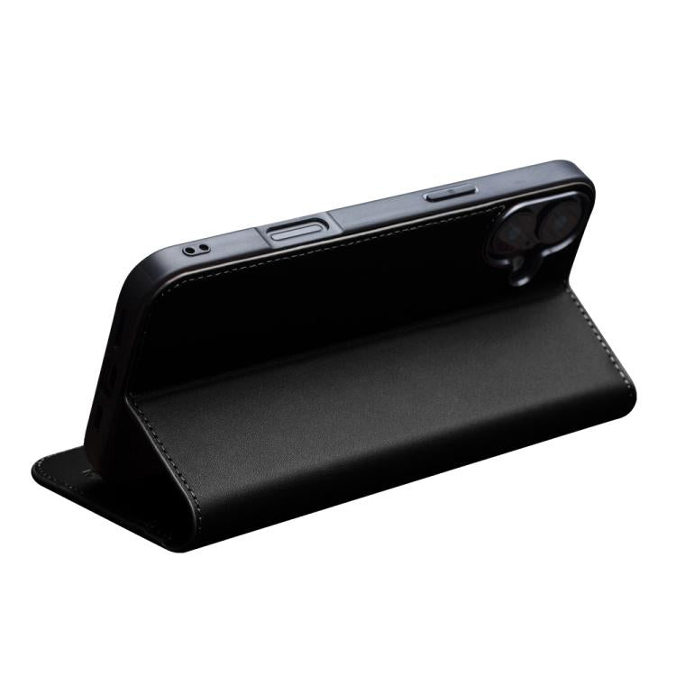 For iPhone 16 QIALINO Classic Gen2 Genuine Leather Phone Case(Black) by QIALINO