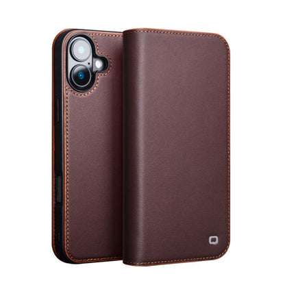 For iPhone 16 QIALINO Classic Gen2 Genuine Leather Phone Case(Brown) by QIALINO