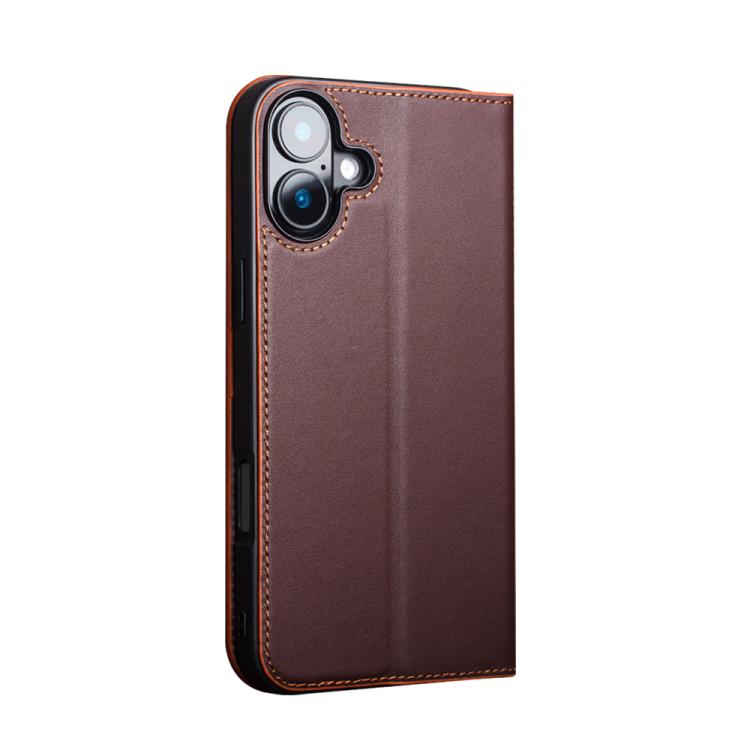 For iPhone 16 QIALINO Classic Gen2 Genuine Leather Phone Case(Brown) by QIALINO