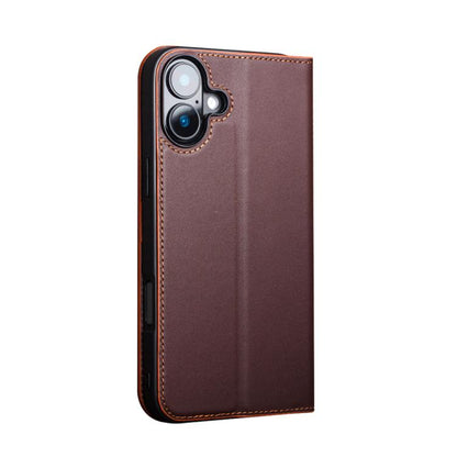 For iPhone 16 QIALINO Classic Gen2 Genuine Leather Phone Case(Brown) by QIALINO