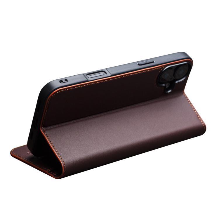 For iPhone 16 QIALINO Classic Gen2 Genuine Leather Phone Case(Brown) by QIALINO
