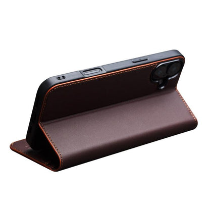 For iPhone 16 QIALINO Classic Gen2 Genuine Leather Phone Case(Brown) by QIALINO