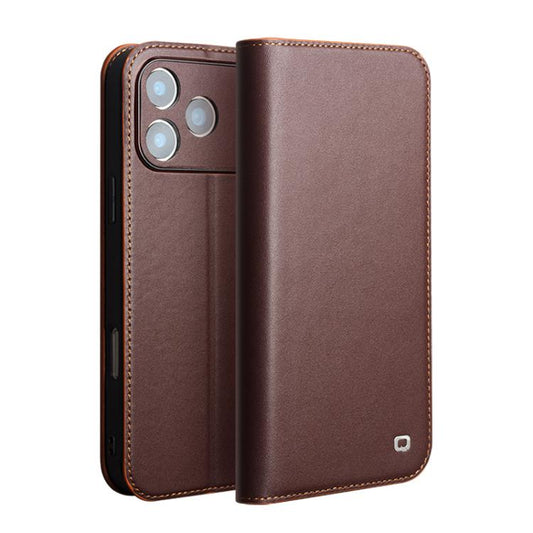 For iPhone 17 Pro QIALINO Classic Gen2 Genuine Leather Phone Case(Brown) by QIALINO