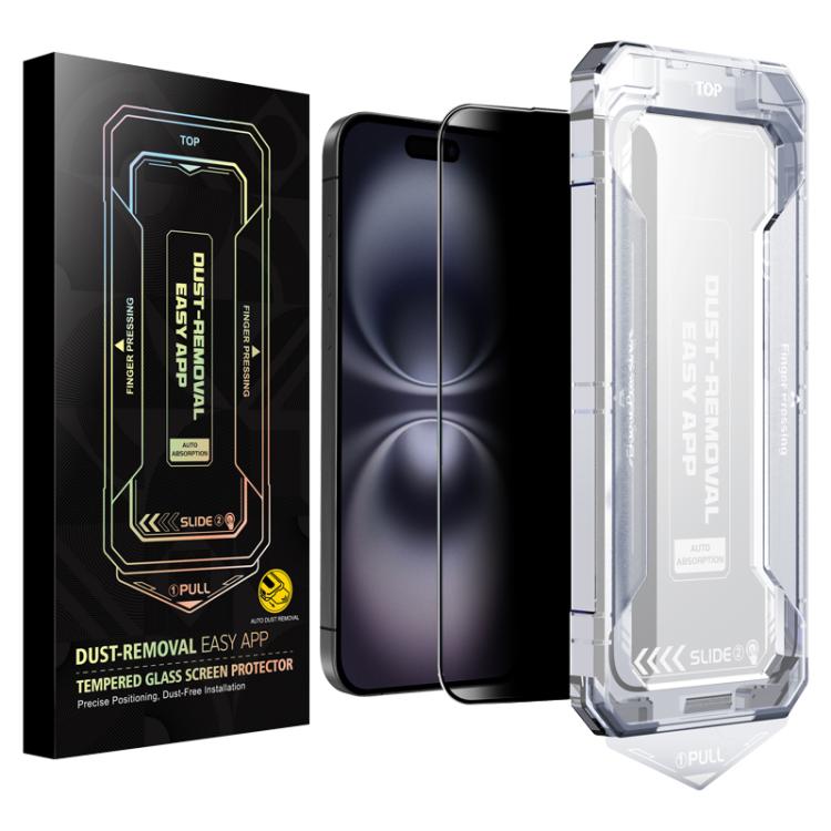For iPhone 16 Plus / 15 Plus Easy Install Privacy Tempered Glass Film by bashfashion