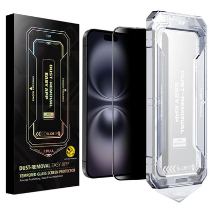 For iPhone 16 Plus / 15 Plus Easy Install Privacy Tempered Glass Film by bashfashion