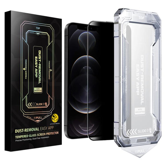 For iPhone 12 Pro Max Easy Install Privacy Tempered Glass Film by bashfashion