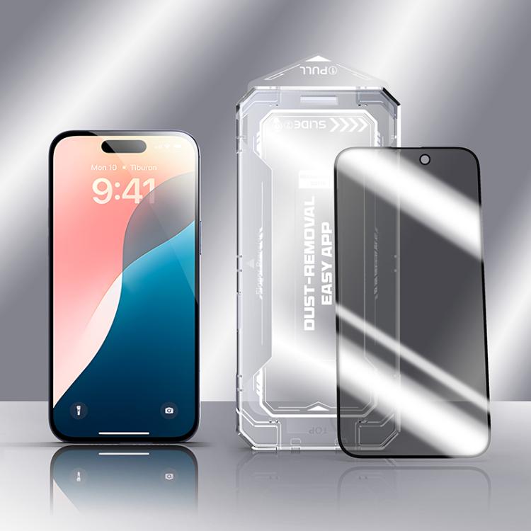 For iPhone 16 Pro Max Easy Install Privacy Tempered Glass Film by bashfashion