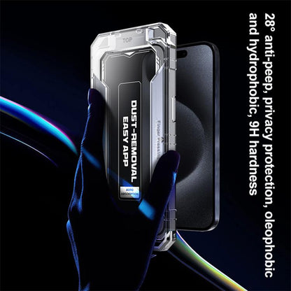 For iPhone 14 Pro Max Easy Install Privacy Tempered Glass Film by bashfashion