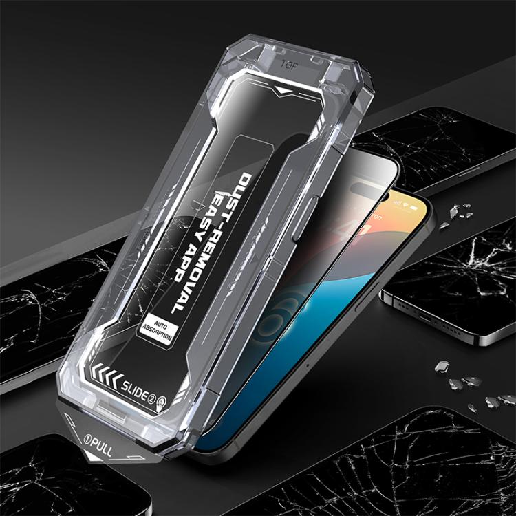 For iPhone 15 Pro Easy Install Privacy Tempered Glass Film by bashfashion