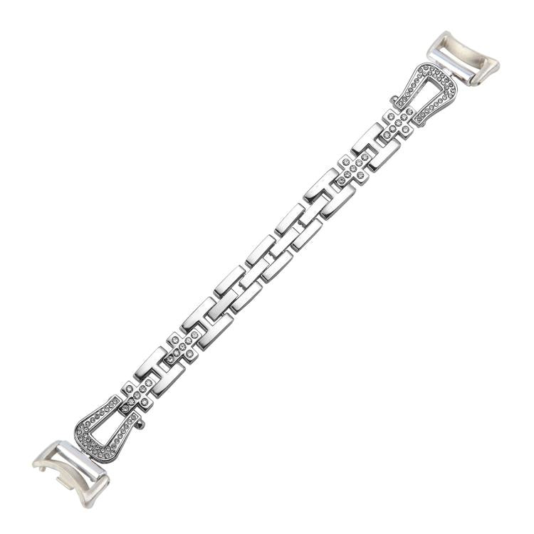 For Xiaomi Smart Band 9 / 8 U-shaped Diamond Bracelet Metal Watch Band(Silver) by bashfashion