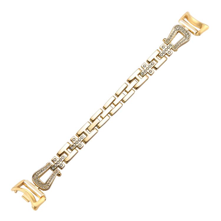 For Xiaomi Smart Band 9 / 8 U-shaped Diamond Bracelet Metal Watch Band(Gold) by bashfashion