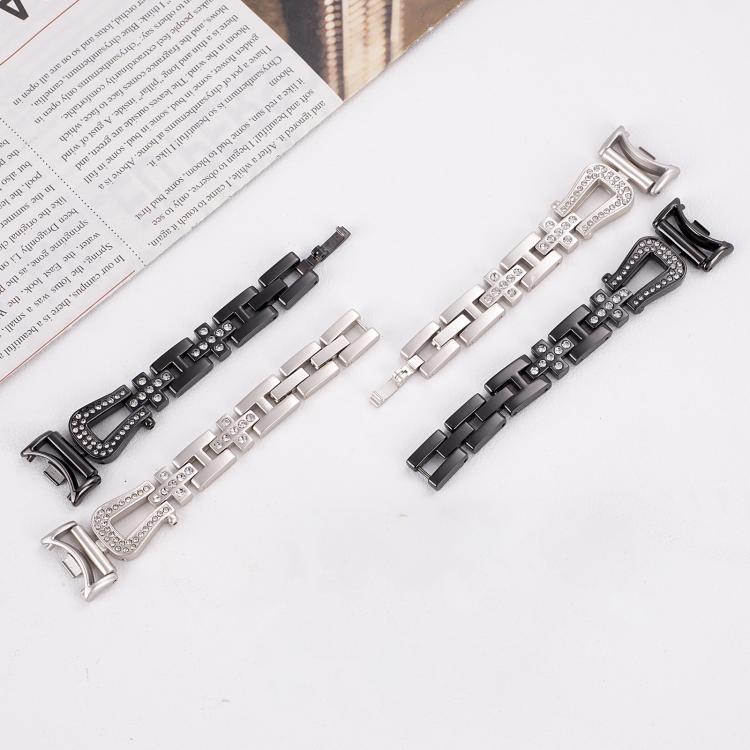 For Xiaomi Smart Band 9 / 8 U-shaped Diamond Bracelet Metal Watch Band(Gold) by bashfashion