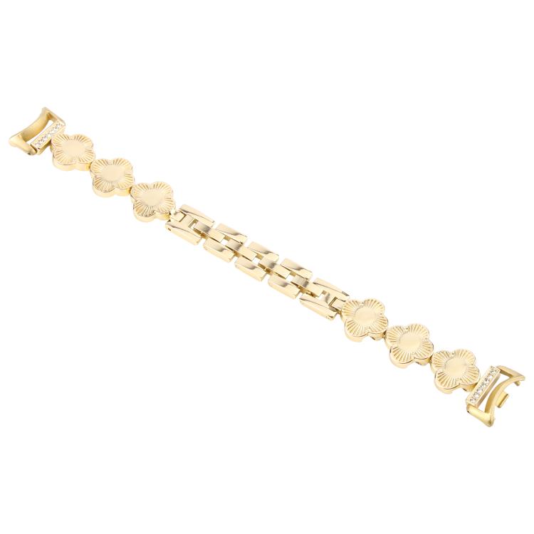 For Xiaomi Smart Band 9 / 8 Four-petaled Flower Diamond Bracelet Metal Watch Band(Gold) by bashfashion