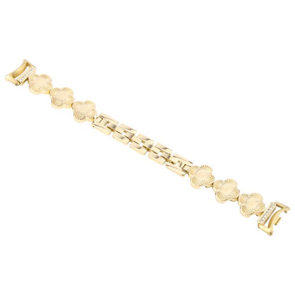 For Xiaomi Smart Band 9 / 8 Four-petaled Flower Diamond Bracelet Metal Watch Band(Gold) by bashfashion