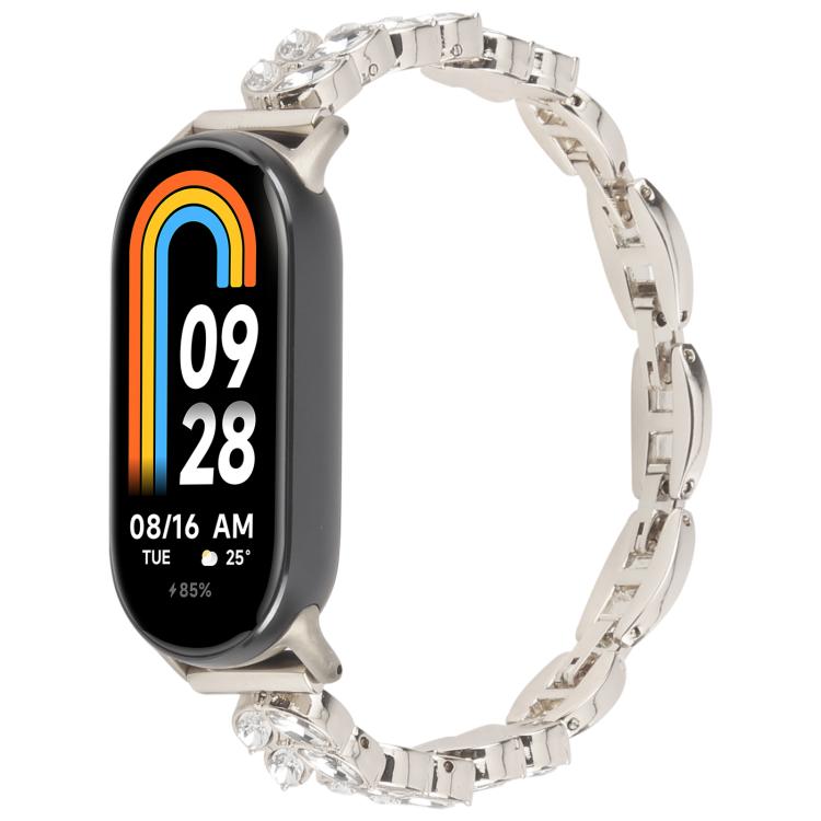 For Xiaomi Smart Band 9 / 8 Wheat Ear Diamond Bracelet Metal Watch Band(Starlight) by bashfashion