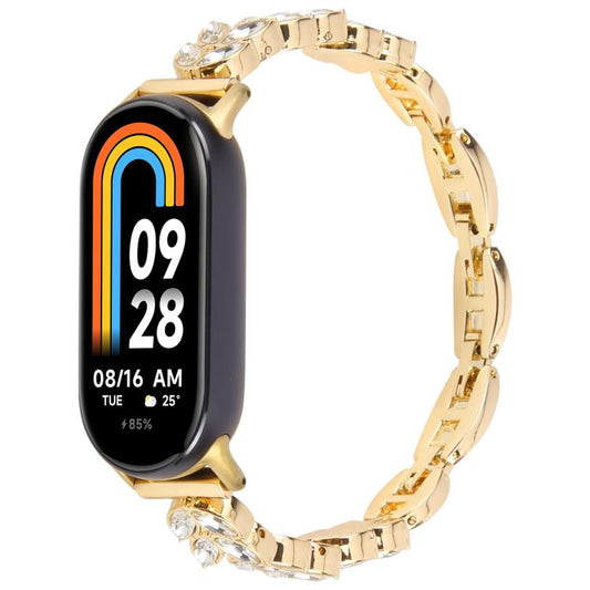 For Xiaomi Smart Band 9 / 8 Wheat Ear Diamond Bracelet Metal Watch Band(Gold) by bashfashion