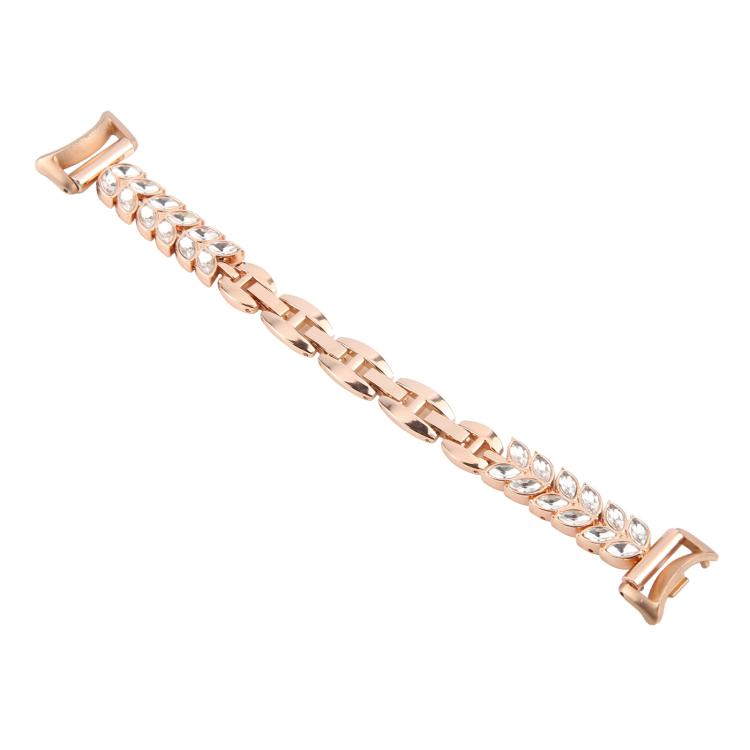 For Xiaomi Smart Band 9 / 8 Wheat Ear Diamond Bracelet Metal Watch Band(Rose Gold) by bashfashion