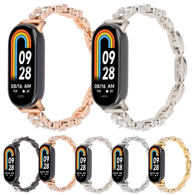 For Xiaomi Smart Band 9 / 8 Wheat Ear Diamond Bracelet Metal Watch Band(Gold) by bashfashion