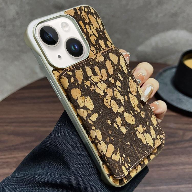 For iPhone 15 Plus / 14 Plus Denior D24 Paint MagSafe Card Slot Phone Case(Black Grain) by Denior