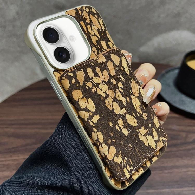 For iPhone 16 Plus Denior D24 Paint MagSafe Card Slot Phone Case(Black Grain) by Denior