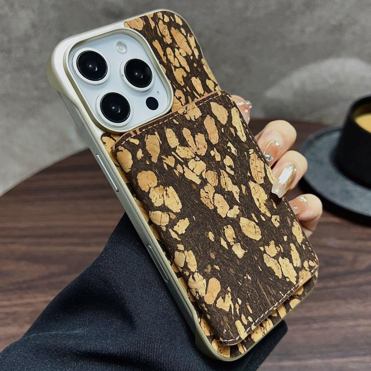 For iPhone 16 Pro Denior D24 Paint MagSafe Card Slot Phone Case(Black Grain) by Denior