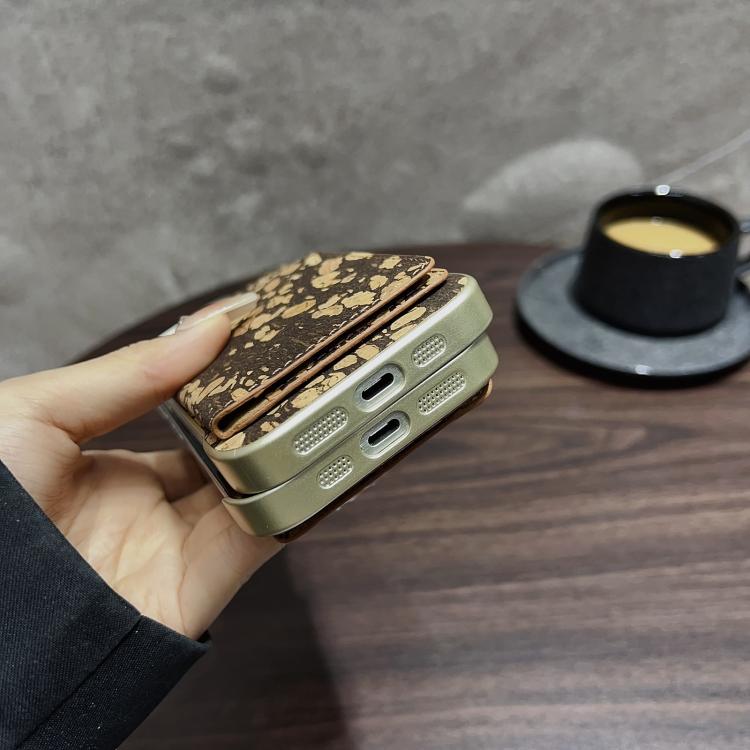 For iPhone 15 Plus / 14 Plus Denior D24 Paint MagSafe Card Slot Phone Case(Gold Butterflies) by Denior