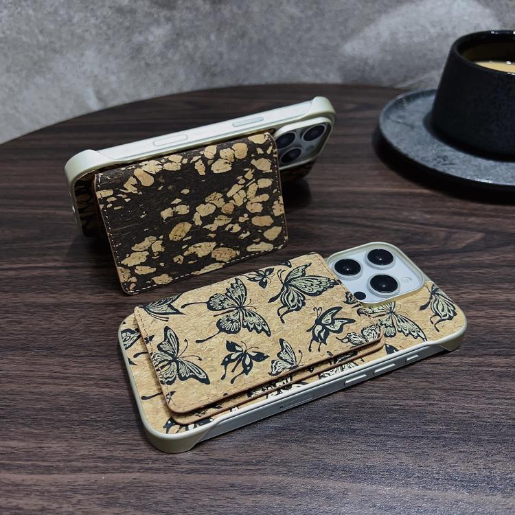 For iPhone 16 Denior D24 Paint MagSafe Card Slot Phone Case(Black Grain) by Denior