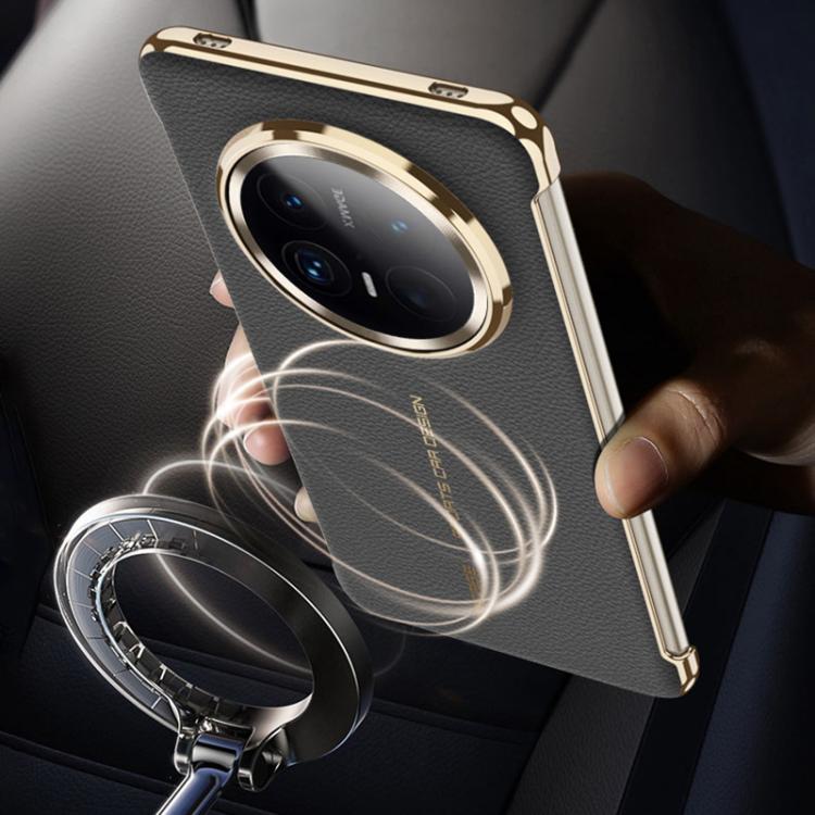 For Huawei Mate 70 GKK Borderless Electroplated Leather Magsafe Phone Case(Snow White) by GKK