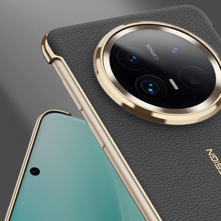 For Huawei Mate 70 GKK Borderless Electroplated Leather Magsafe Phone Case(Obsidian Black) by GKK