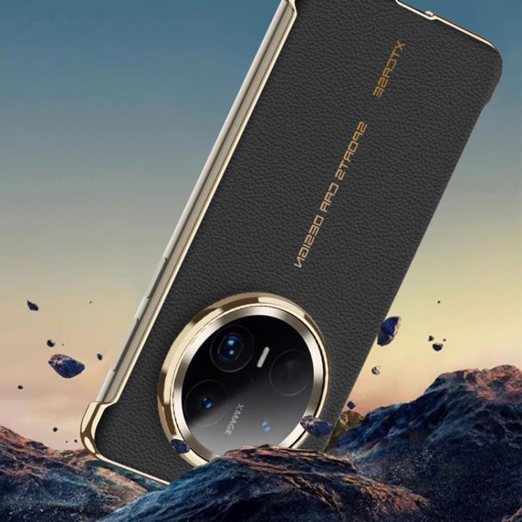 For Huawei Mate 70 GKK Borderless Electroplated Leather Magsafe Phone Case(Obsidian Black) by GKK