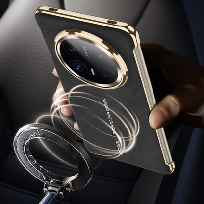 For Huawei Mate 70 GKK Borderless Electroplated Leather Magsafe Phone Case(Matte Grey) by GKK