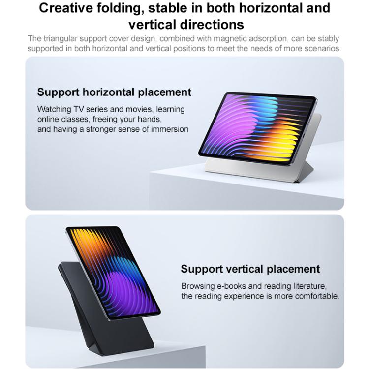 For Xiaomi Pad 7 / 7 Pro Original Xiaomi Magnetic Double-sided Protective Case Smart Leather Tablet Case(Black) by Xiaomi