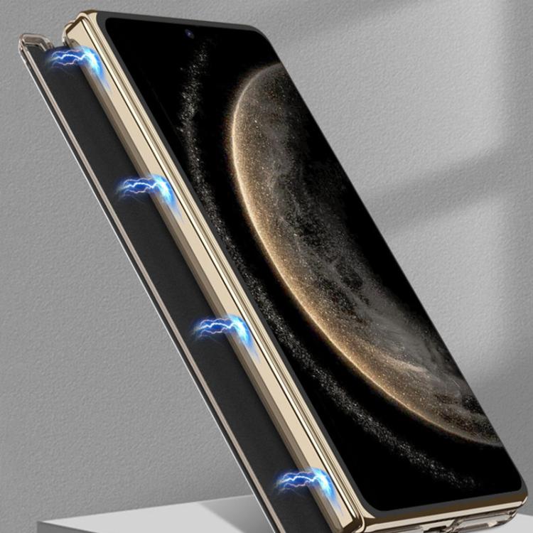 For Huawei Mate X6 GKK Ultrathin Hinge Leather Magsafe Phone Case(Black) by GKK