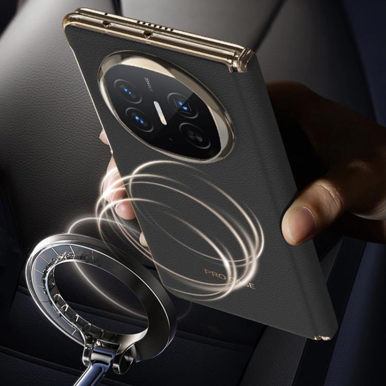 For Huawei Mate X6 GKK Ultrathin Hinge Leather Magsafe Phone Case(Titanium Gray) by GKK