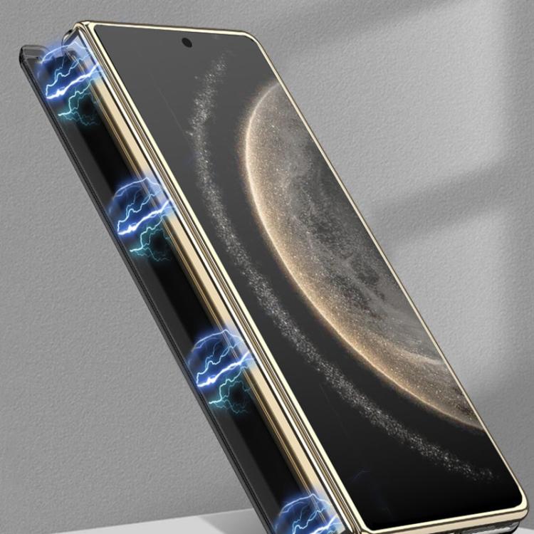 For Huawei Mate X6 GKK Ultrathin Hinge Leather Magsafe Phone Case(Silver Brocade Grey) by GKK