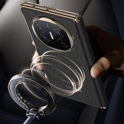 For Huawei Mate X6 GKK Ultrathin Hinge Leather Magsafe Phone Case(Silver Brocade Grey) by GKK