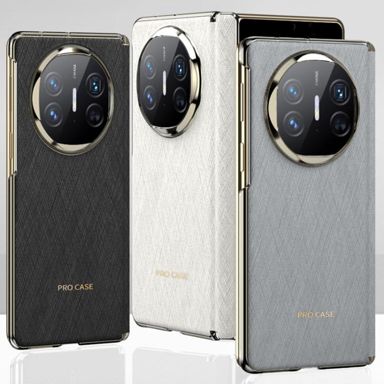 For Huawei Mate X6 GKK Ultrathin Hinge Leather Magsafe Phone Case(Silver Brocade Black) by GKK