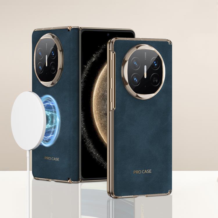 For Huawei Mate X6 GKK Ultrathin Hinge Leather Magsafe Phone Case(Matte Blue) by GKK